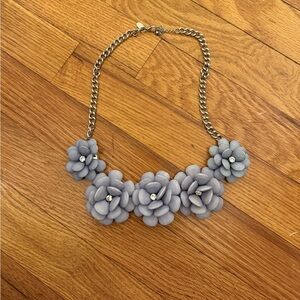 Baby Blue Floral Statement Necklace